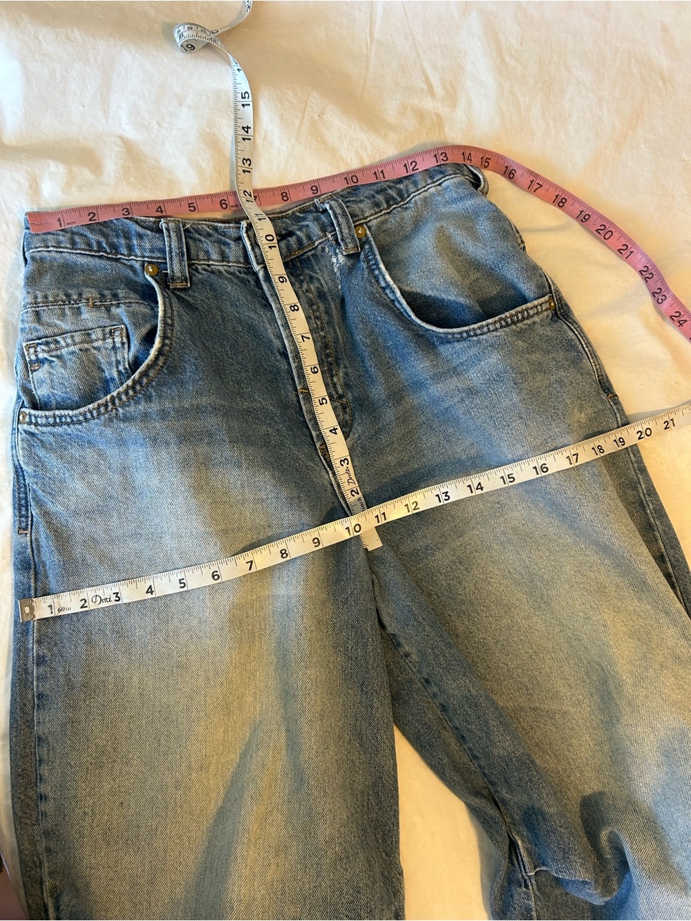 Free People We The Free Twin Flame Cropped Wide-Leg Barrel Jeans Size 25 - Picture 14 of 15